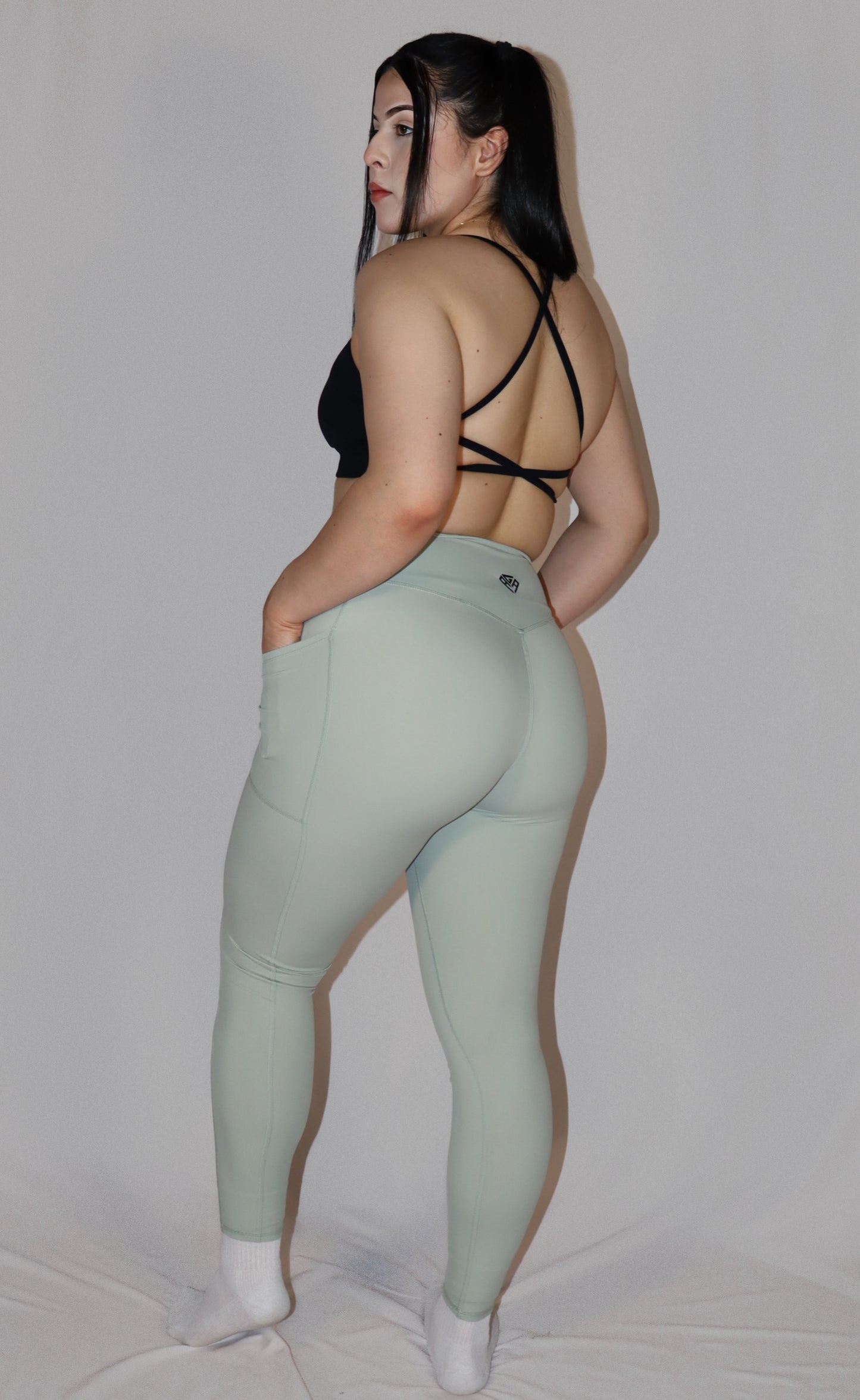 V Cut Yoga Leggings With Crunch